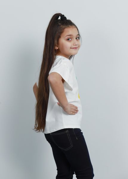Kids Girl Ruffled Pineapple Printed Oversize T-Shirt|New  Arrivals|61234160161|متجر لافاميليا الالكتروني