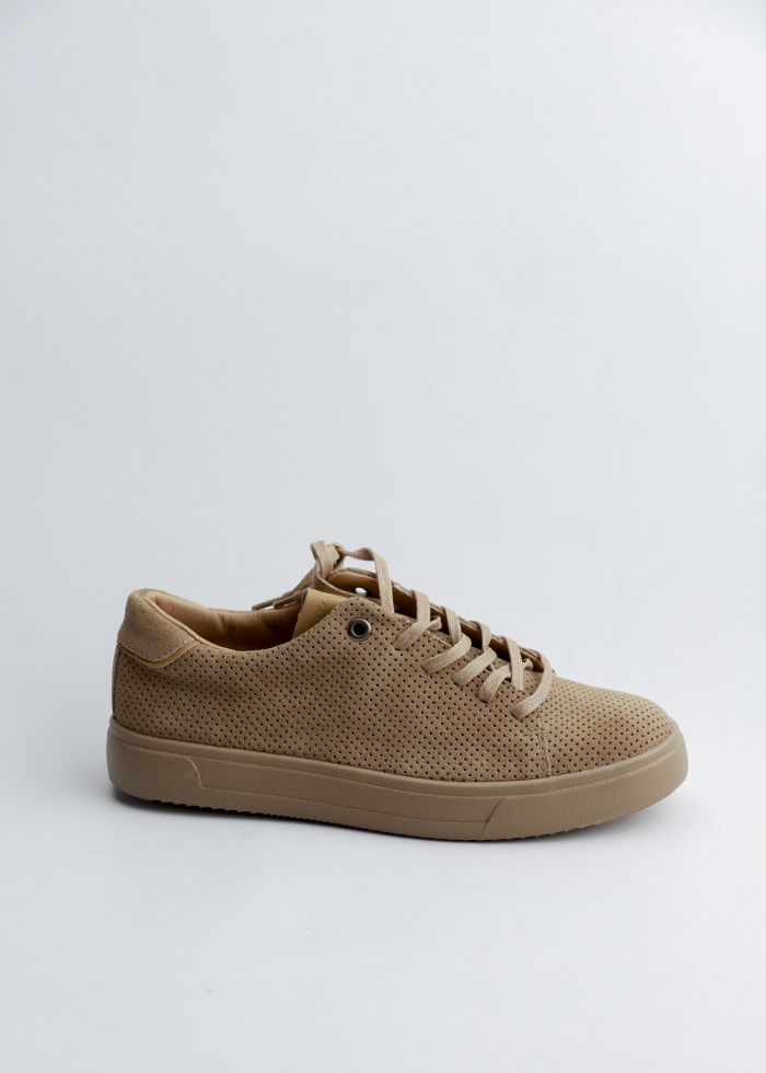 Men Suede Perforated Detail Sport Shoes