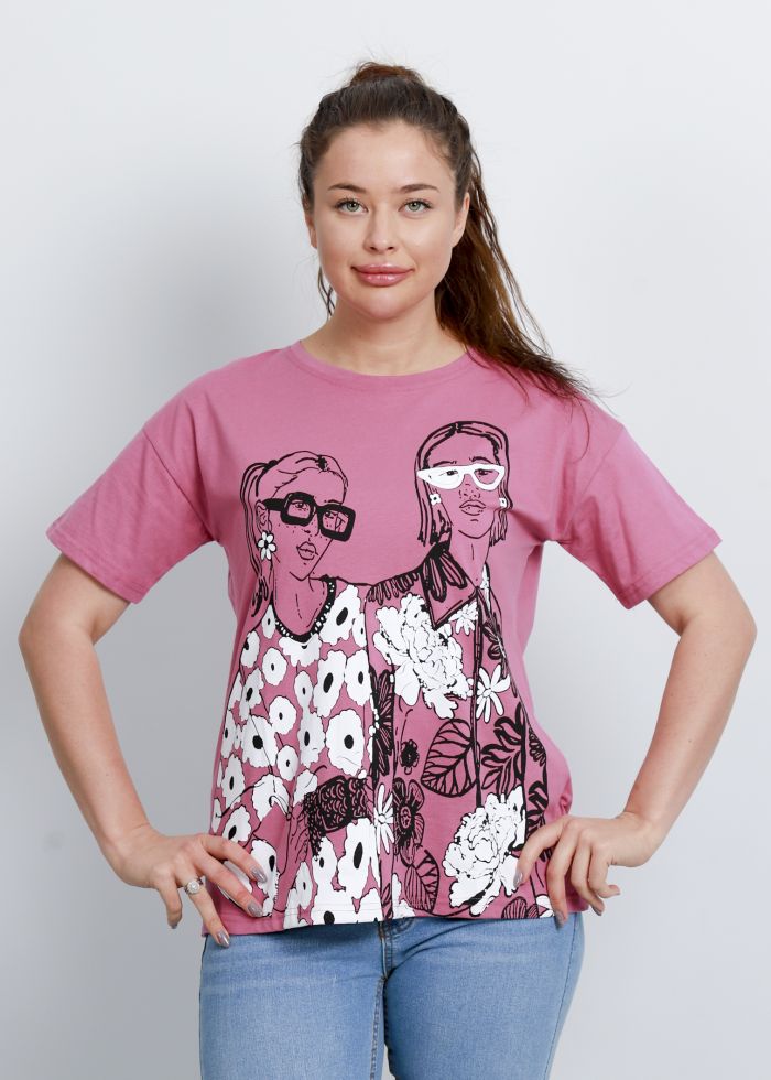 Women Drawings-Printed T-shirt