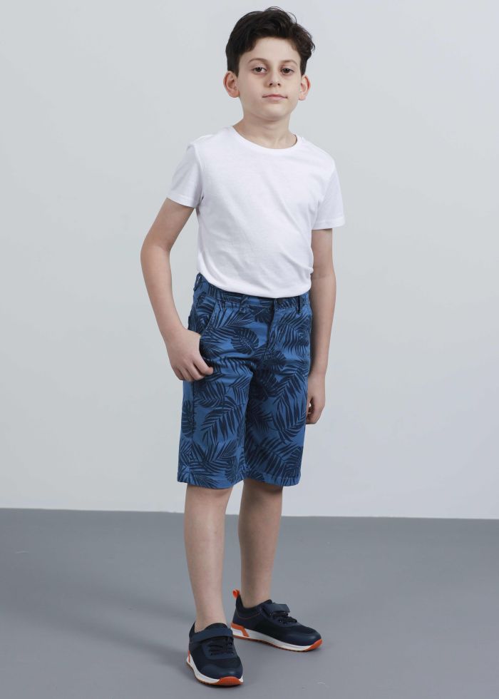 Kids Boy Linen Printed Short