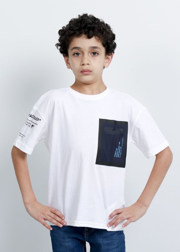 Kids Boy Pocket Design T-Shirt