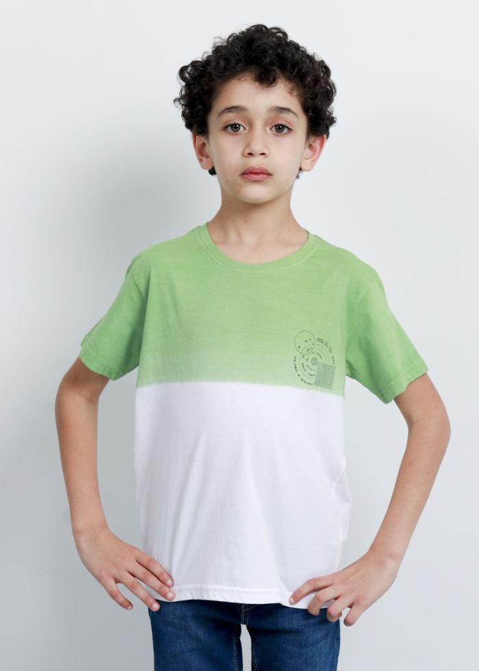 Kids Boy Two-Tone Printed T-Shirt