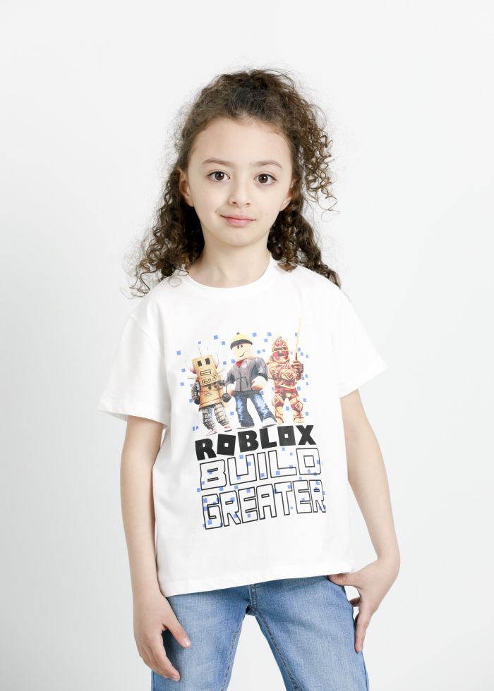 Kids’ Boy’s Roblox “Build Greater” Printed T-Shirt