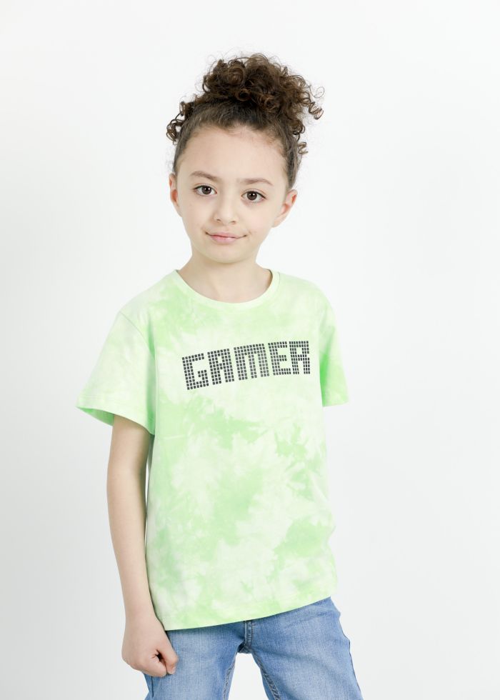 Kids’ Boy’s Tie Dye “Gamer” Printed T-Shirt