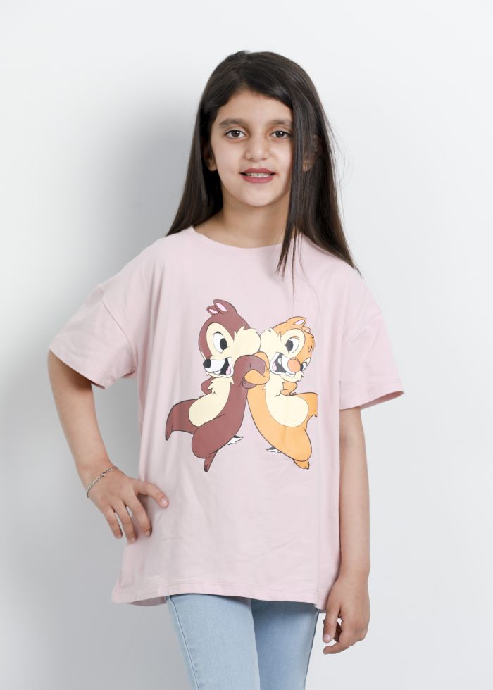 Kids Girl Chipmunks Printed T-Shirt
