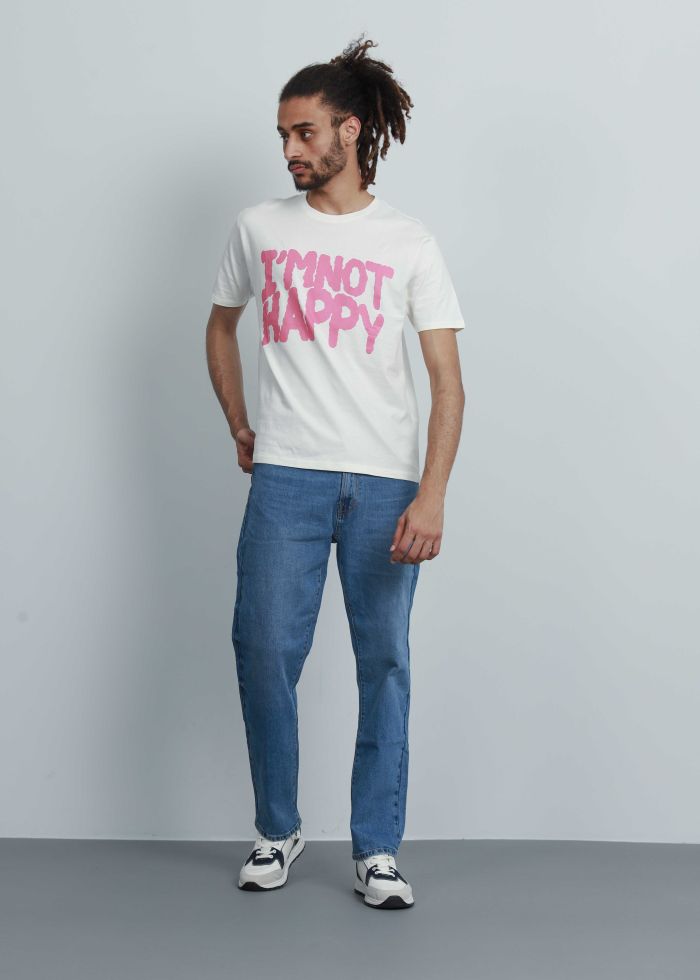 Men “I’m not Happy” Printed Oversize T-Shirt