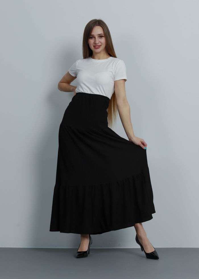 Listenwind Women's Summer Two Piece Outfit Short Puff Sleeve Square Neck  Shirred Crop Top and Split Long Skirt Set - Walmart.com
