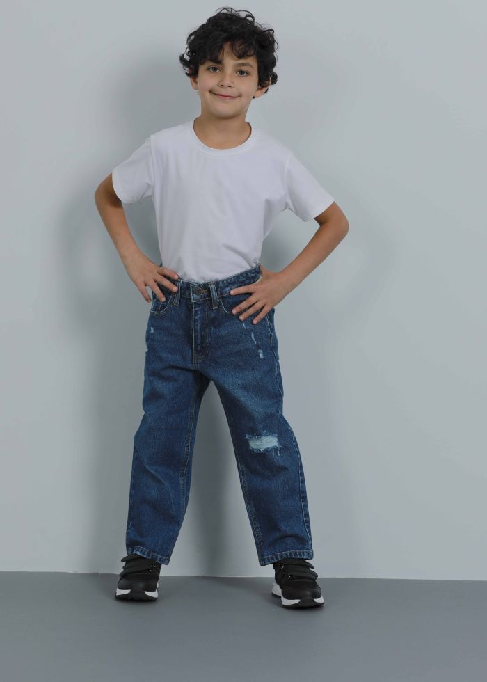 Kids Boy Ripped Relax Fit Jeans Trouser