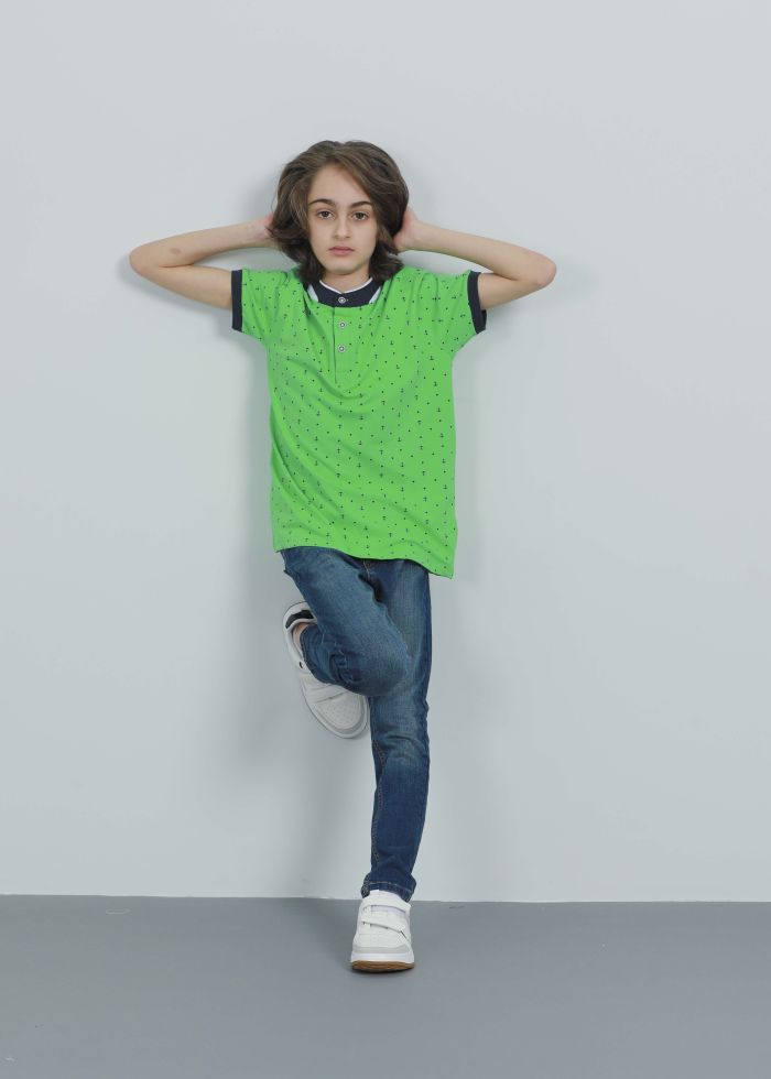 Kids Boy Printed Polo T-Shirt