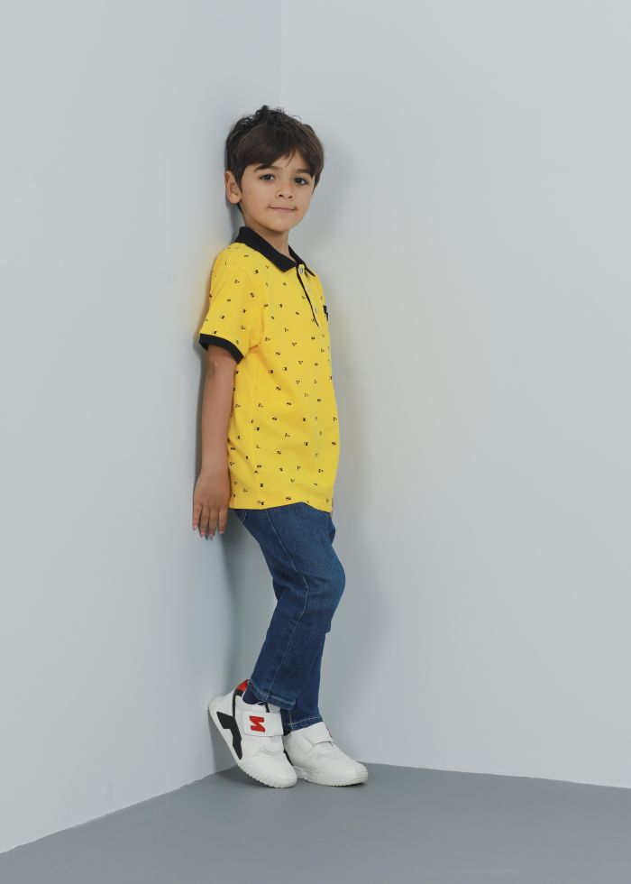 Kids Boy Printed Polo T-Shirt