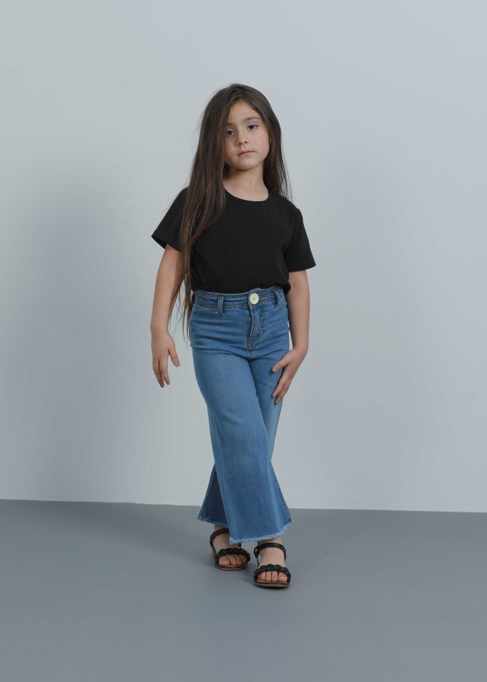 Kids Girl Culotte Fit Jeans Trouser
