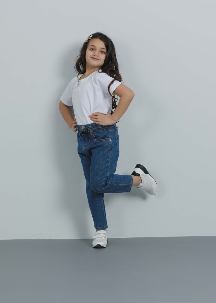 Kids Girl Baggy Fit Jeans Trouser