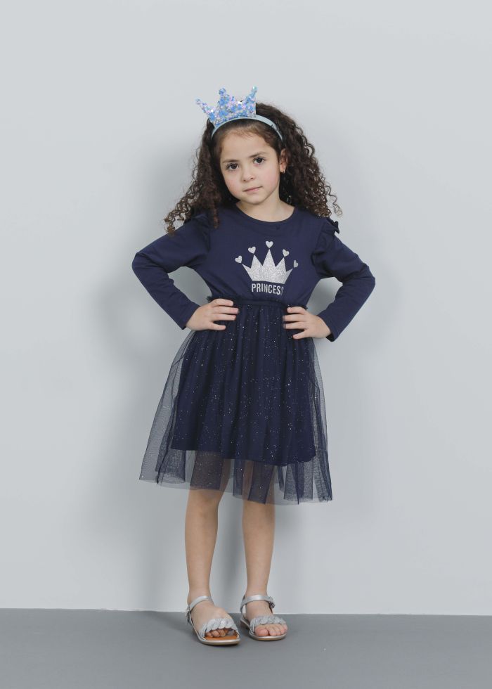 Kids Girl Princess Design Printed Short Dress