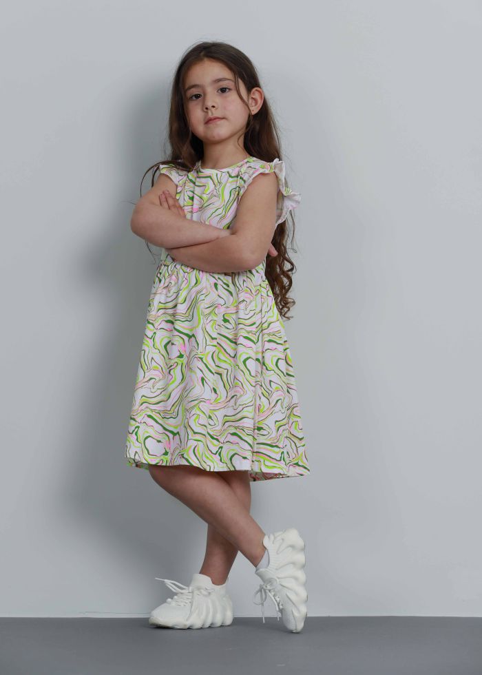 Kids Girl Colorful Printed Short Dress