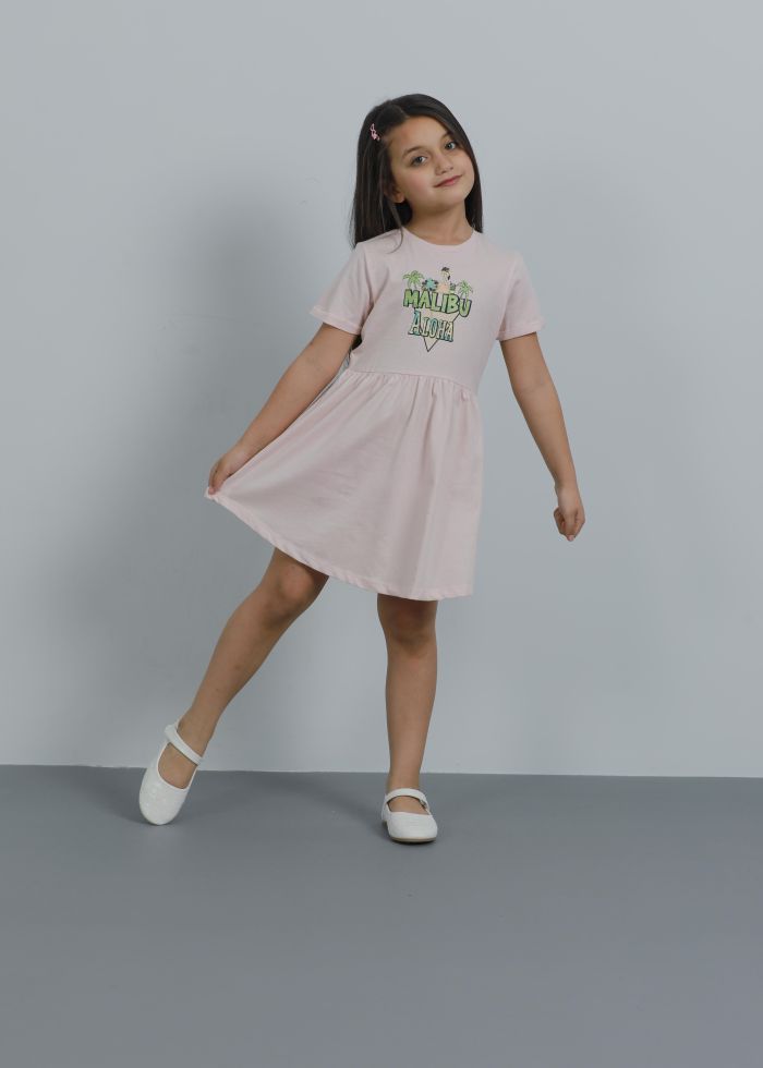 Kids Girl “Malibu Aloha” Printed Short Dress