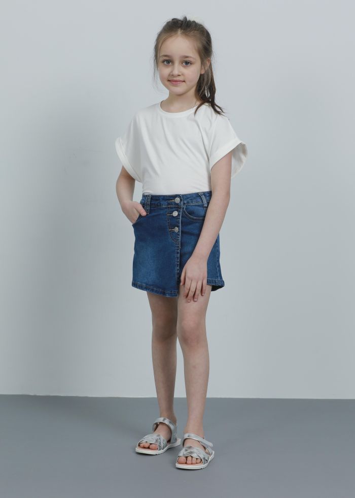 Kids Girl Wrap Design Jeans Short