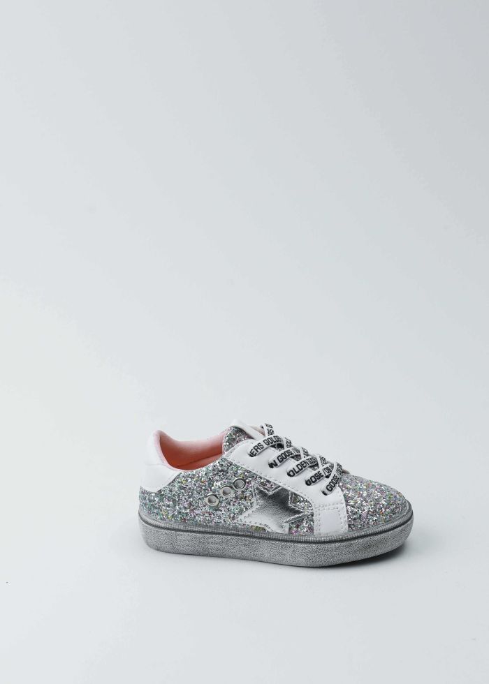Kids Girl Glittery Leather Sport Shoes
