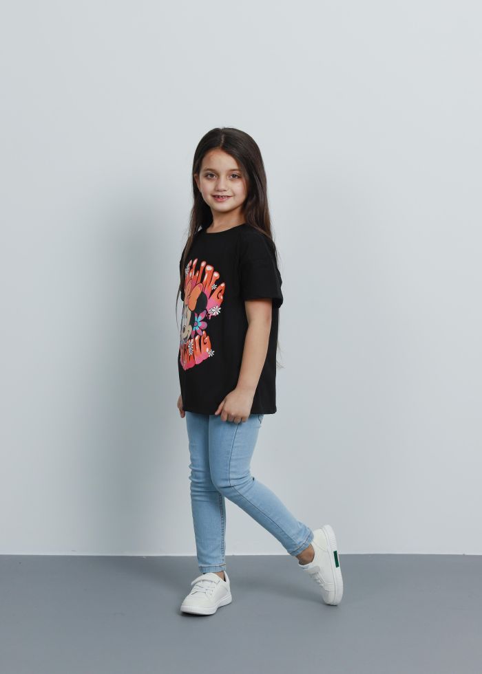 Kids Girl Minnie Mouse Printed Oversize T-Shirt