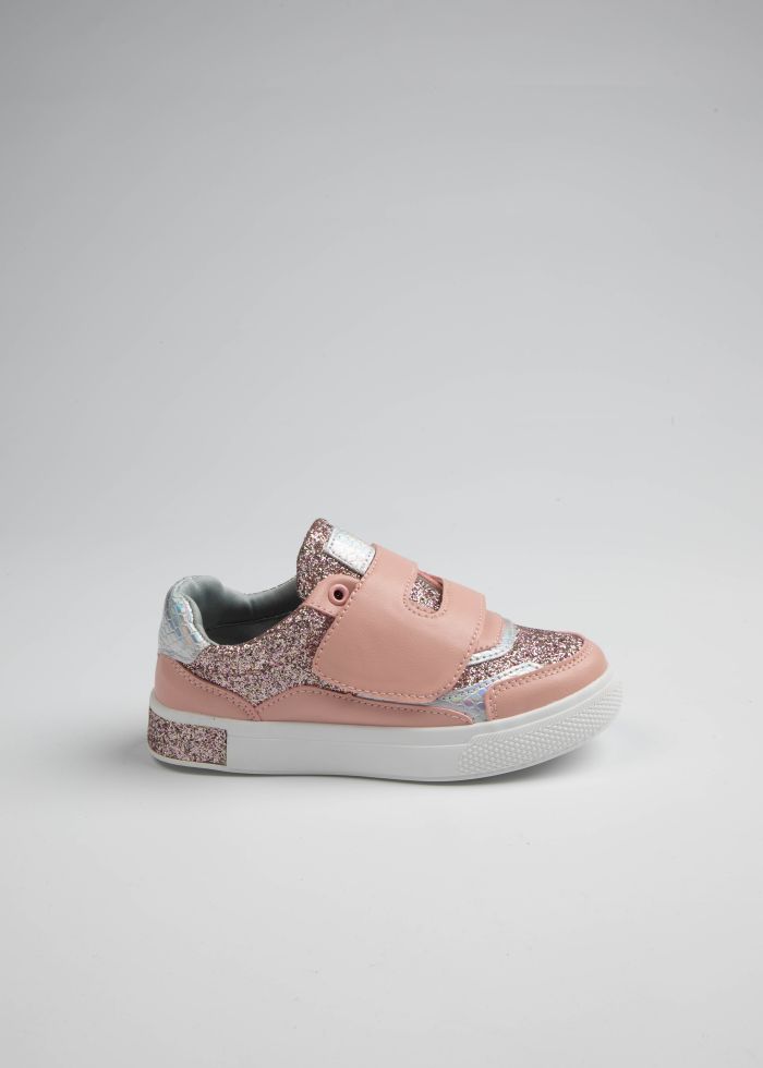 Kids Girl Leather and Glittery Sport Shoes