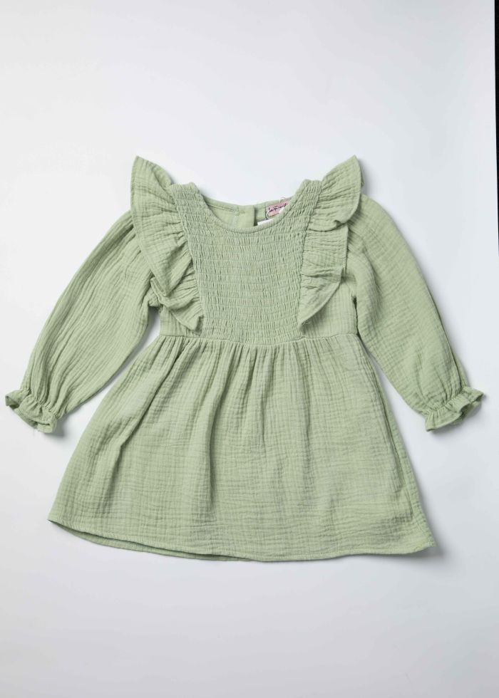 Baby Girl Ruffled Decor Shirt Dress