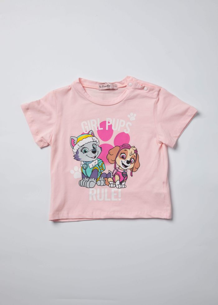 Baby Girl “Girl Pups Rule!” Printed T-Shirt