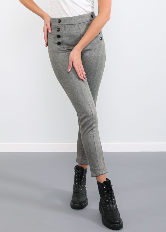 Comfy Basic Women's Leggings With Side Buttons