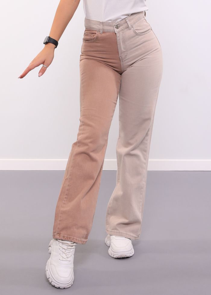 Women’s Jeans Trouser, Two Tone, High waist.