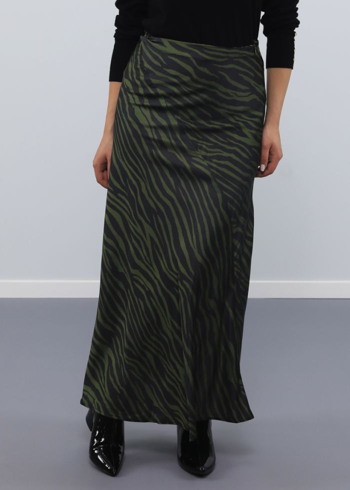 High-waisted, Maxi, Zebra-Printed  Women's Skirt