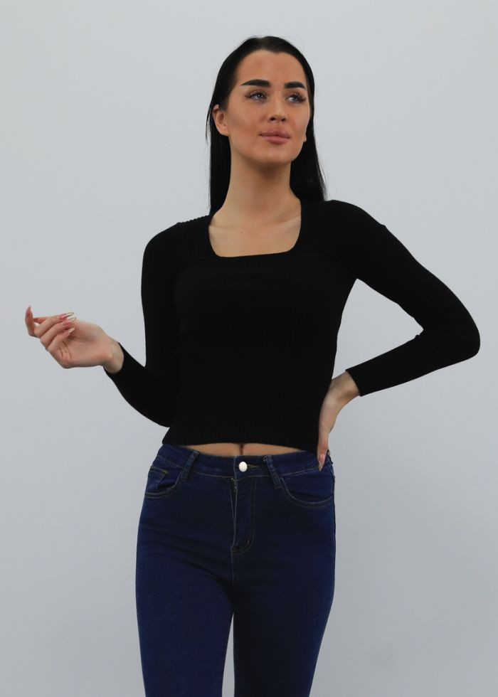 Long-sleeve Tight Knitted Women's Blouse