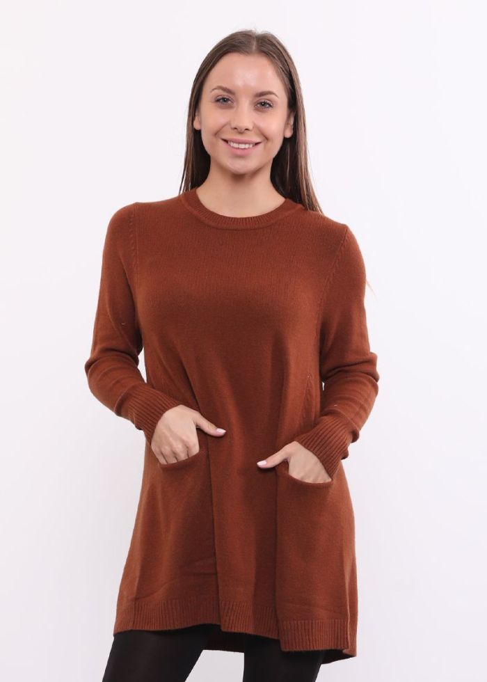 Long-Sleeve, Loose-Fitting Knitted Women's Blouse