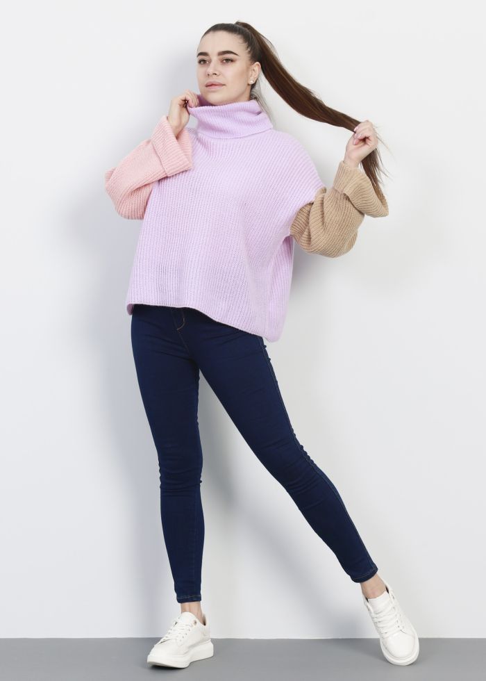 Women Knitted Color-Block Design Blouse