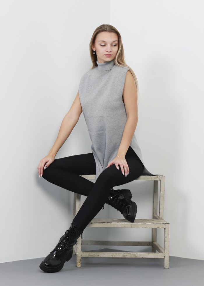Women Plain Knitted Design Long Blouse