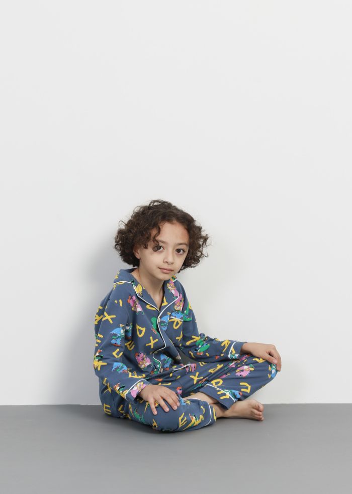 Kids Boy Dinosaurs and Alphabet Printed Two Pieces Pajama