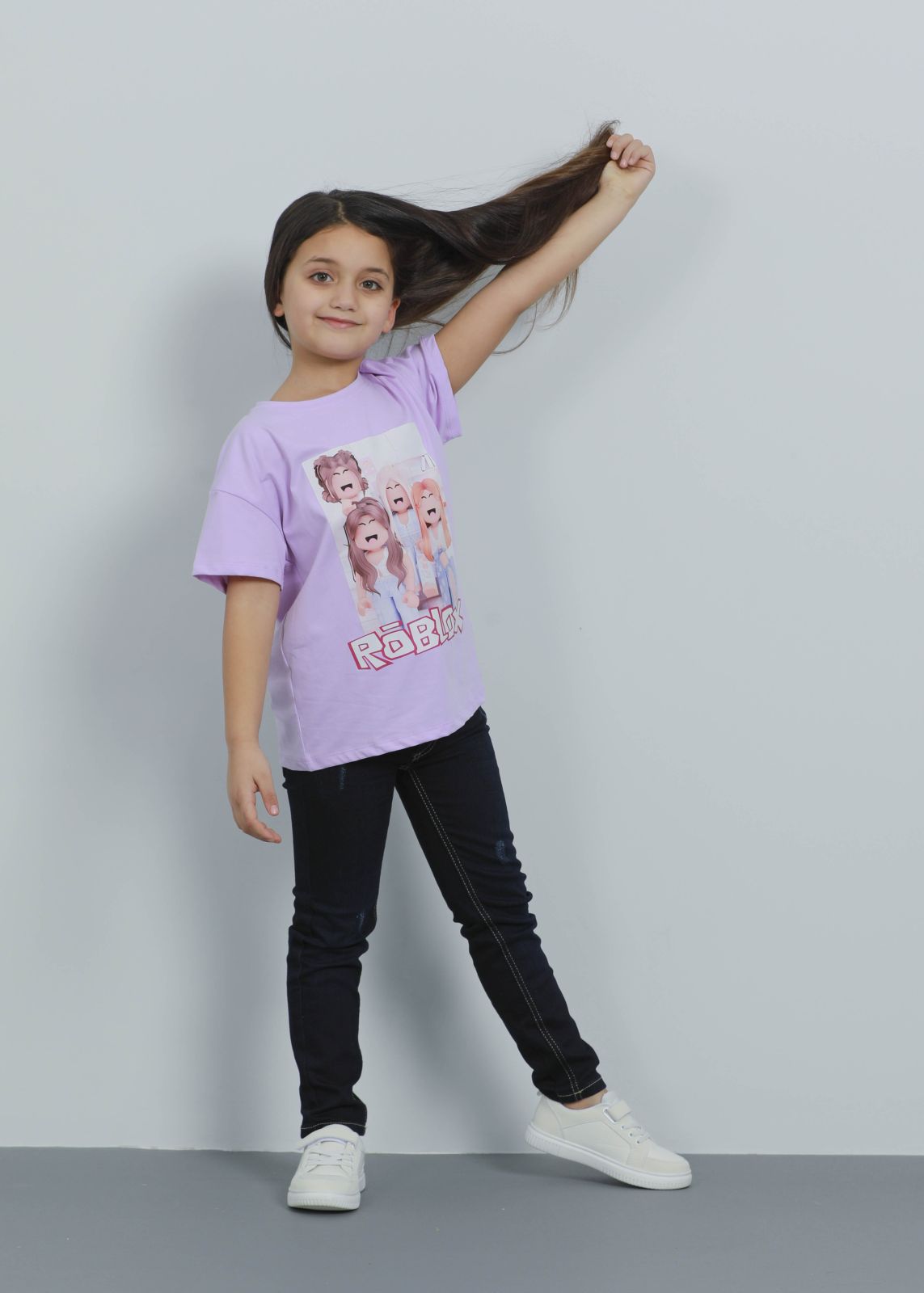 Kids Girl Roblox Printed Oversize T-Shirt, New Arrivals, 61234160139