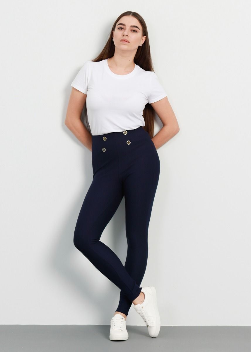 Buy Navy blue Trousers & Pants for Women by FITHUB Online | Ajio.com