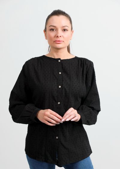 Women’s Chiffon Shirt with Polka-Dot Design