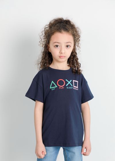 Kids’ Boy’s “Eat, Play, Sleep, Repeat” Printed T-Shirt