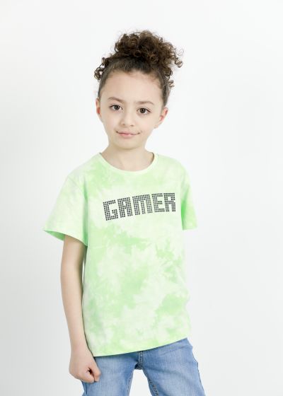Kids’ Boy’s Tie Dye “Gamer” Printed T-Shirt