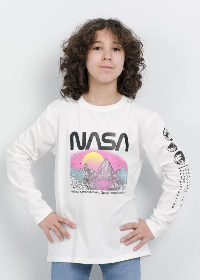 بلوزة اطفال ولادي بتصميم "ناسا" المطبوع