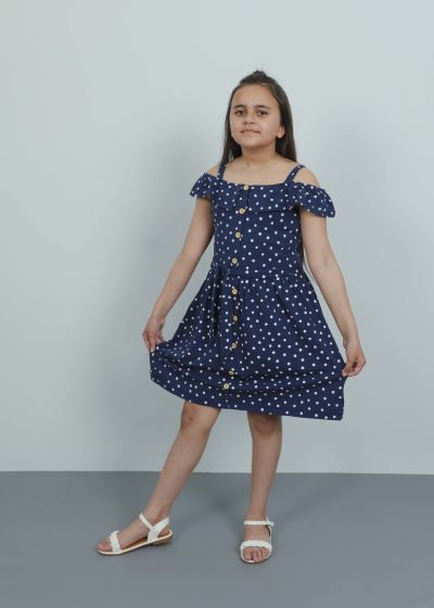 Kids Girl Dotted Short Dress