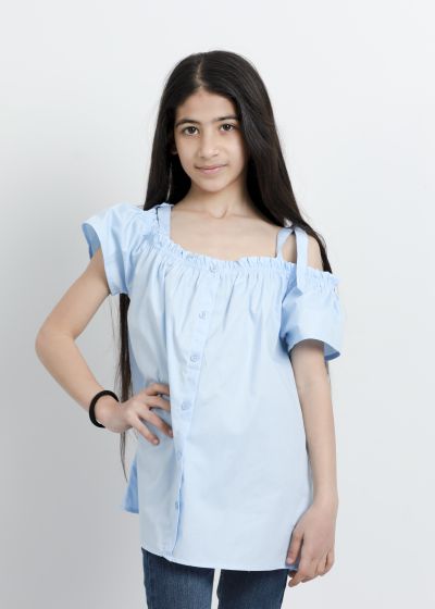 Kids Girl Fake Buttons Blouse