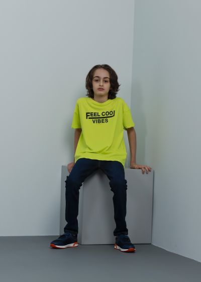 Kids Boy “Feel Cool Vibes” Printed T-Shirt
