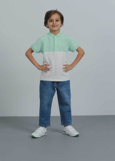 Kids Boy Color-Block Polo T-Shirt
