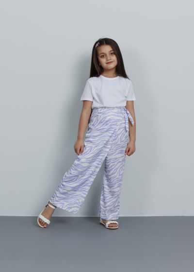 Kids Girl Printed Wrap Design Trouser