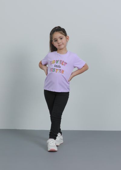 Kids Girl “Little Sister” Printed T-shirt