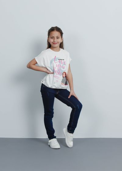 Kids Girl Barbie Printed Oversize T-Shirt