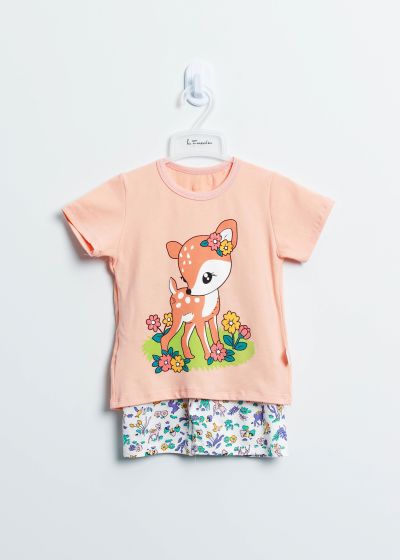 Baby Girl Deer Printed Two-Pieces Pajama