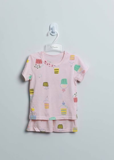 Baby Girl Cupcakes Printed Two-Pieces Pajama