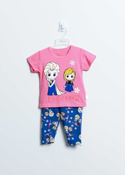 Baby Girl Elsa and Anna Printed Two-Pieces Pajama
