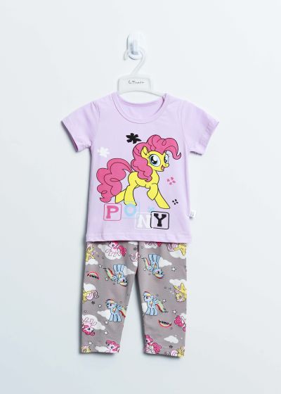 Baby Girl Pony Printed Two-Pieces Pajama